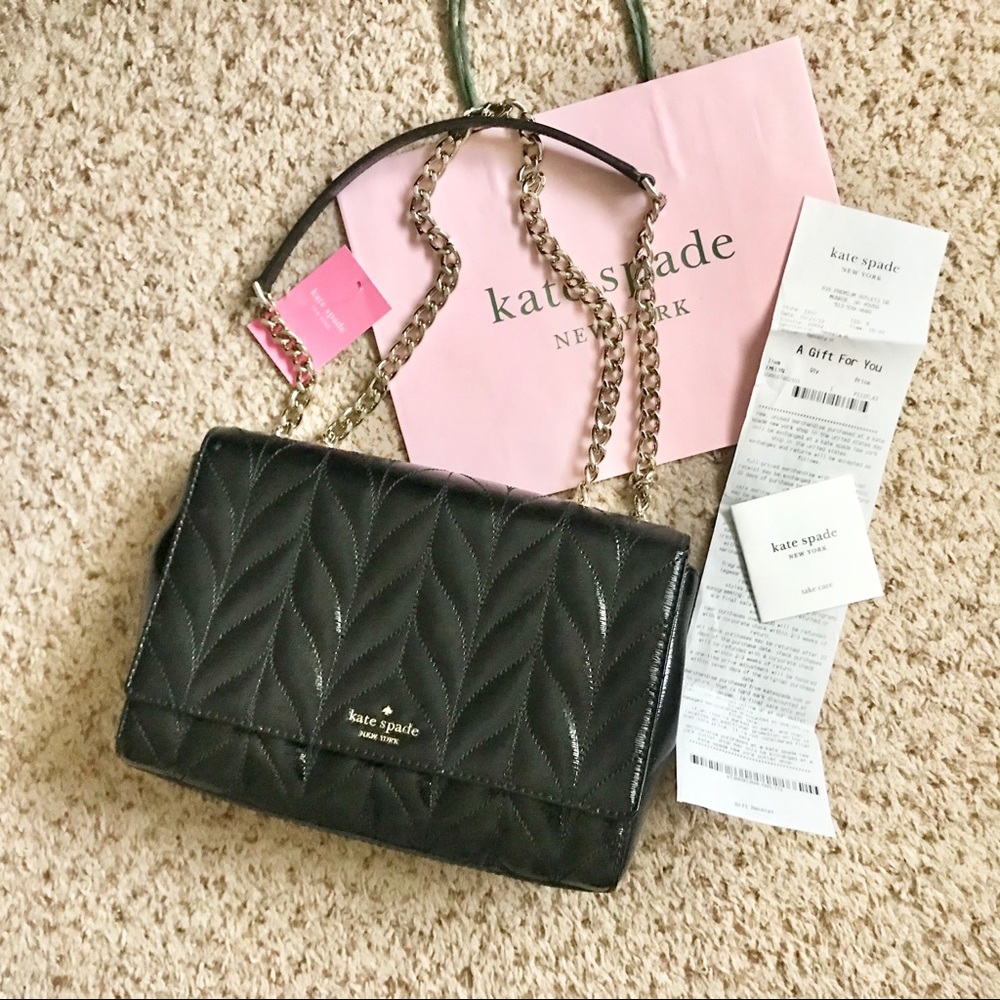 NWT Kate Spade Emelyn Briar Lane Quilted Patent.